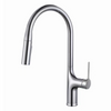 Grifo mezclador de fregadero de cocina de plata con manguera flexible moderna de lujo