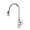 Grifo de cocina de níquel cepillado de construcción de latón de lujo con rociador de doble función